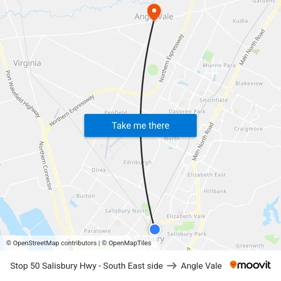 Stop 50 Salisbury Hwy - South East side to Angle Vale map