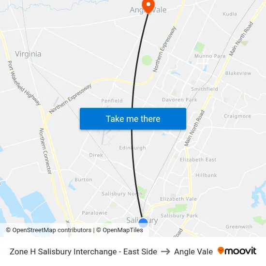 Zone H Salisbury Interchange - East Side to Angle Vale map