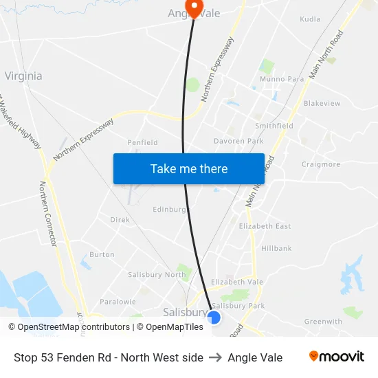 Stop 53 Fenden Rd - North West side to Angle Vale map