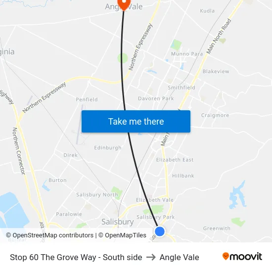 Stop 60 The Grove Way - South side to Angle Vale map