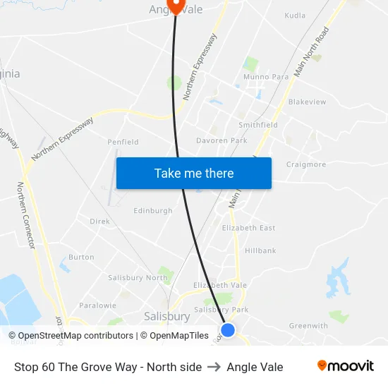 Stop 60 The Grove Way - North side to Angle Vale map