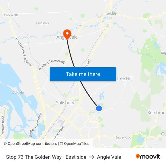Stop 73 The Golden Way - East side to Angle Vale map