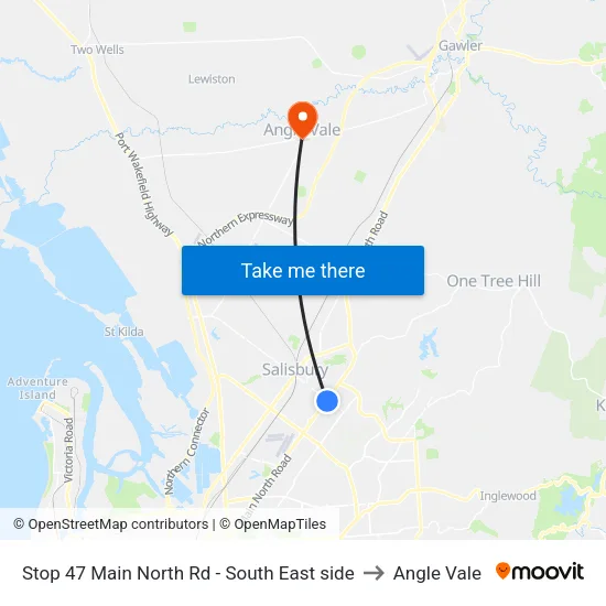 Stop 47 Main North Rd - South East side to Angle Vale map