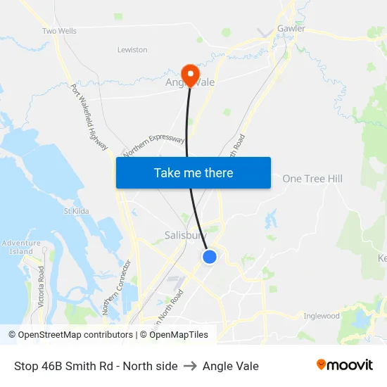 Stop 46B Smith Rd - North side to Angle Vale map