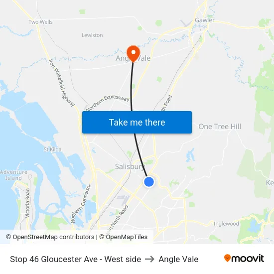 Stop 46 Gloucester Ave - West side to Angle Vale map