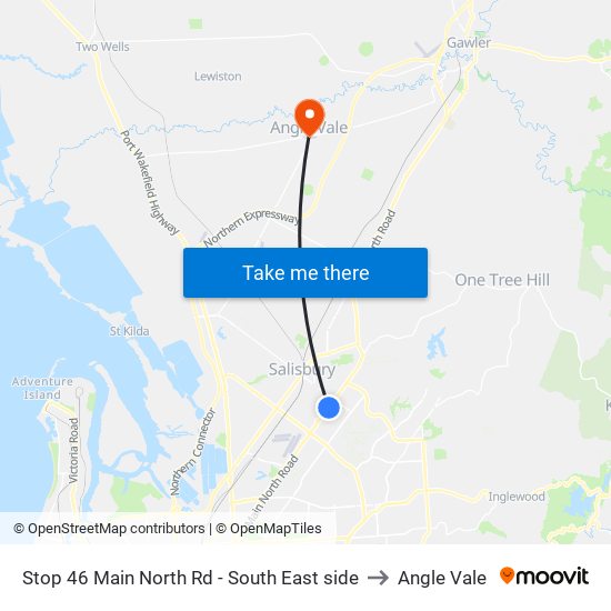 Stop 46 Main North Rd - South East side to Angle Vale map
