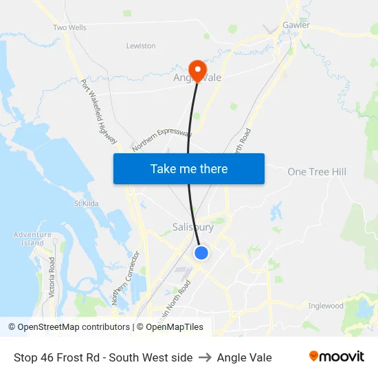 Stop 46 Frost Rd - South West side to Angle Vale map
