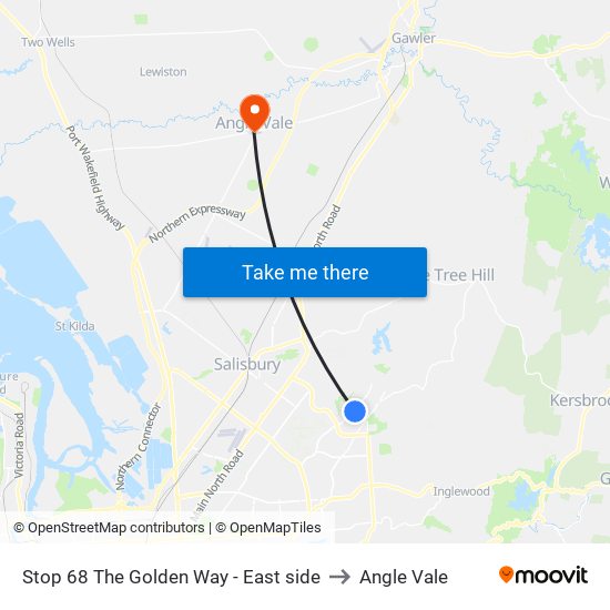 Stop 68 The Golden Way - East side to Angle Vale map