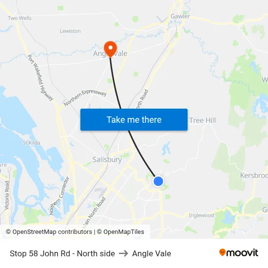 Stop 58 John Rd - North side to Angle Vale map
