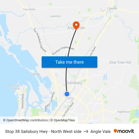 Stop 38 Salisbury Hwy - North West side to Angle Vale map