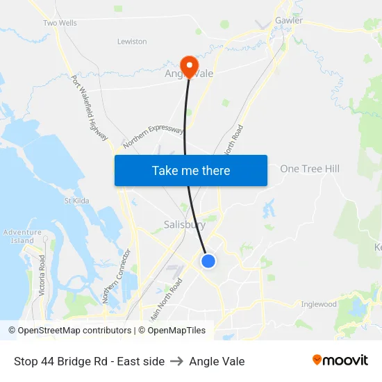 Stop 44 Bridge Rd - East side to Angle Vale map