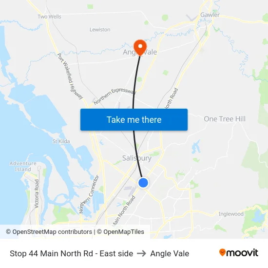 Stop 44 Main North Rd - East side to Angle Vale map