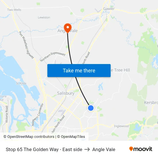 Stop 65 The Golden Way - East side to Angle Vale map