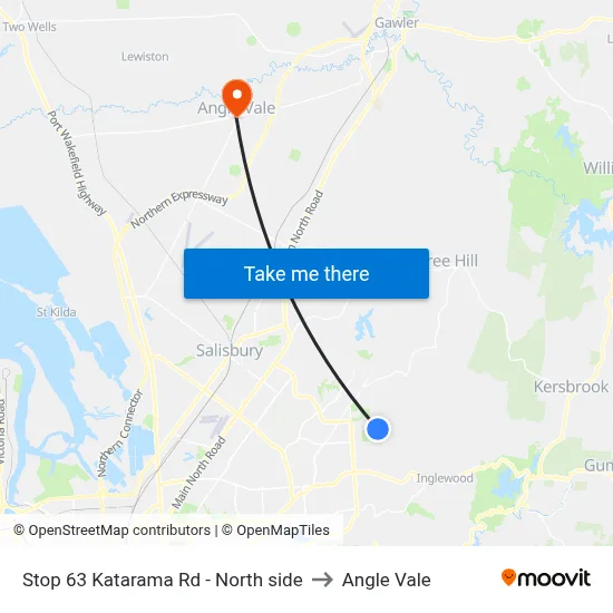 Stop 63 Katarama Rd - North side to Angle Vale map