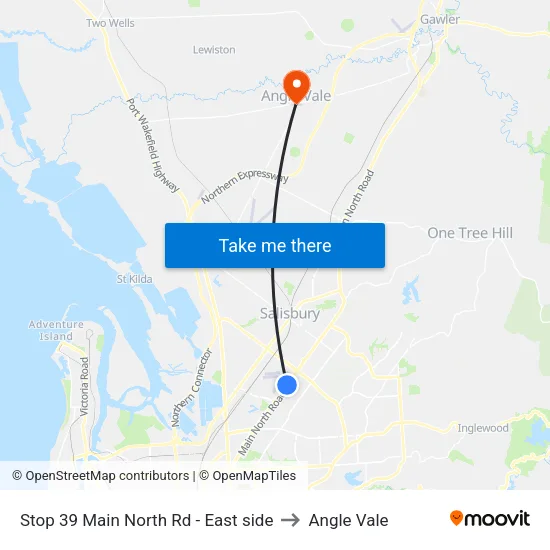 Stop 39 Main North Rd - East side to Angle Vale map