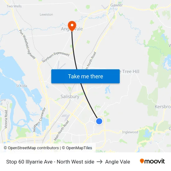 Stop 60 Illyarrie Ave - North West side to Angle Vale map