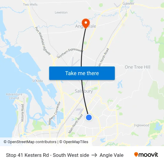 Stop 41 Kesters Rd - South West side to Angle Vale map