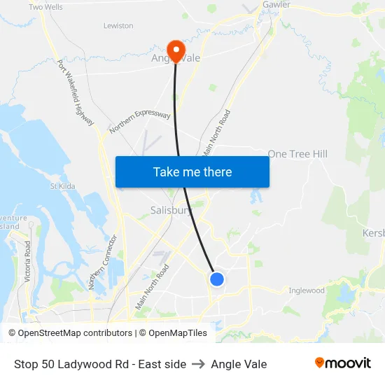 Stop 50 Ladywood Rd - East side to Angle Vale map