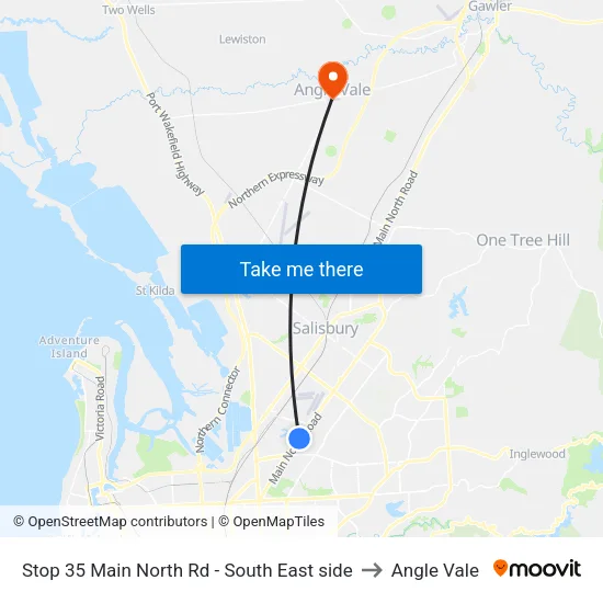 Stop 35 Main North Rd - South East side to Angle Vale map