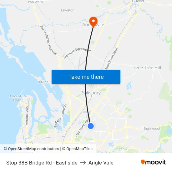 Stop 38B Bridge Rd - East side to Angle Vale map