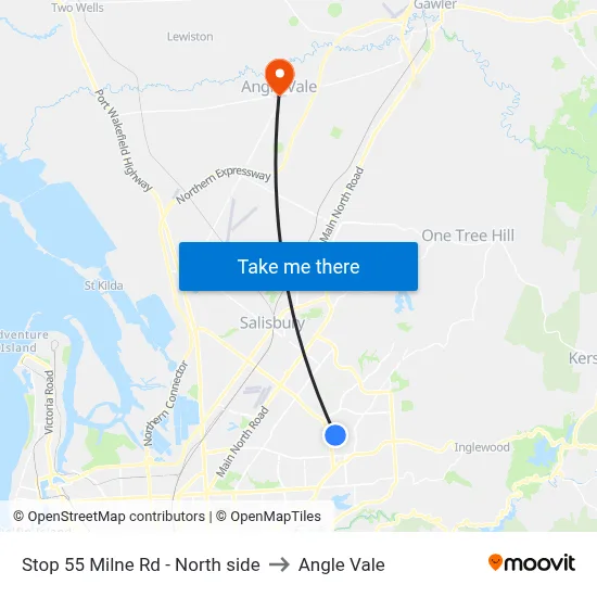 Stop 55 Milne Rd - North side to Angle Vale map