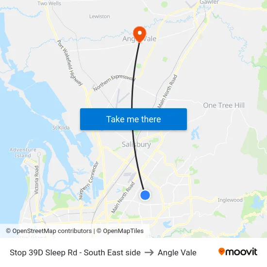 Stop 39D Sleep Rd - South East side to Angle Vale map