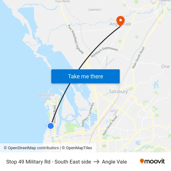 Stop 49 Military Rd - South East side to Angle Vale map