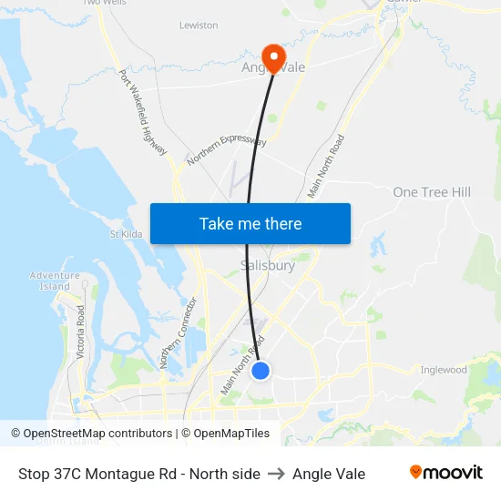 Stop 37C Montague Rd - North side to Angle Vale map