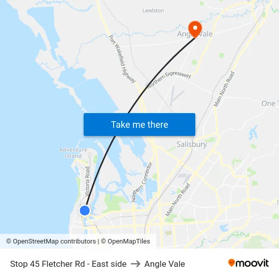 Stop 45 Fletcher Rd - East side to Angle Vale map