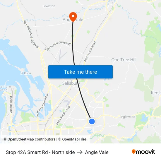 Stop 42A Smart Rd - North side to Angle Vale map