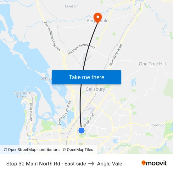 Stop 30 Main North Rd - East side to Angle Vale map