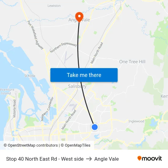 Stop 40 North East Rd - West side to Angle Vale map