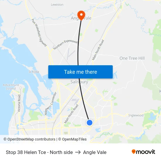 Stop 38 Helen Tce - North side to Angle Vale map
