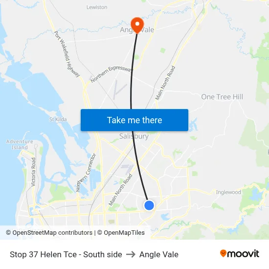 Stop 37 Helen Tce - South side to Angle Vale map