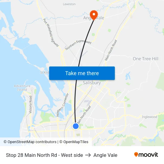 Stop 28 Main North Rd - West side to Angle Vale map