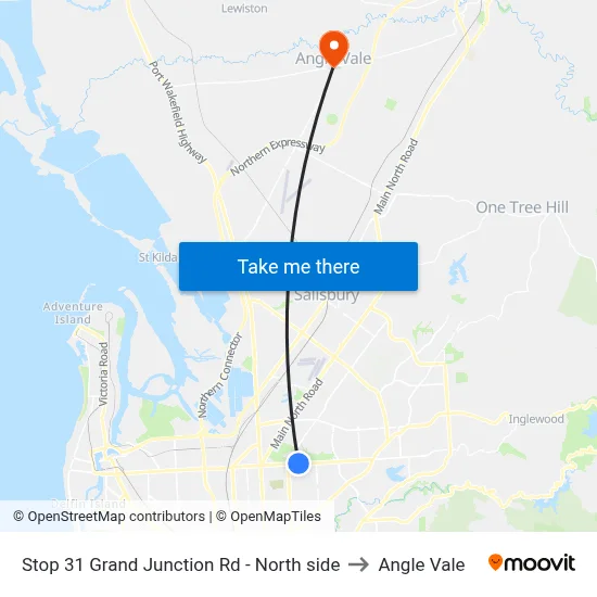 Stop 31 Grand Junction Rd - North side to Angle Vale map