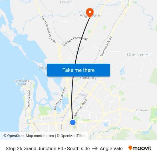 Stop 26 Grand Junction Rd - South side to Angle Vale map
