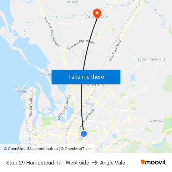 Stop 29 Hampstead Rd - West side to Angle Vale map