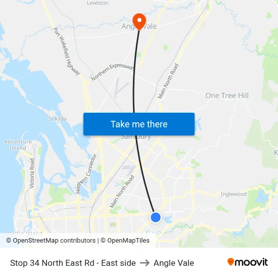 Stop 34 North East Rd - East side to Angle Vale map