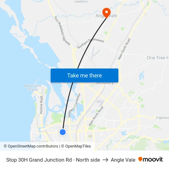 Stop 30H Grand Junction Rd - North side to Angle Vale map