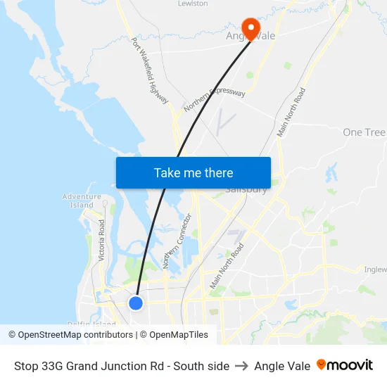 Stop 33G Grand Junction Rd - South side to Angle Vale map