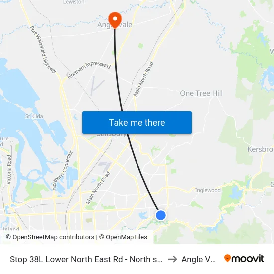 Stop 38L Lower North East Rd - North side to Angle Vale map