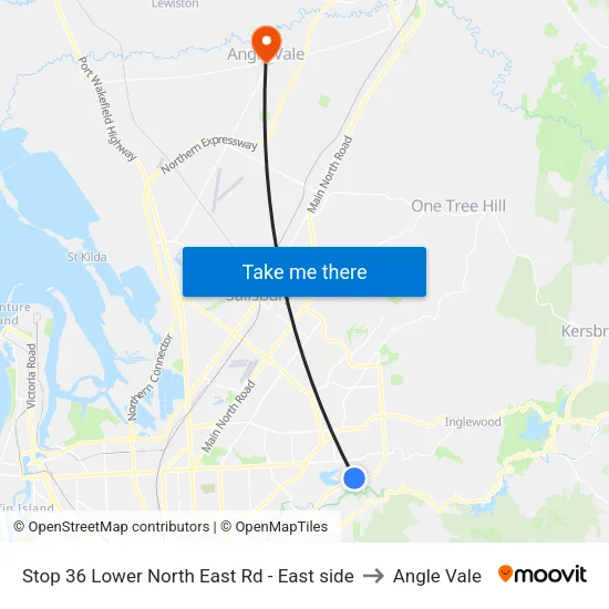 Stop 36 Lower North East Rd - East side to Angle Vale map