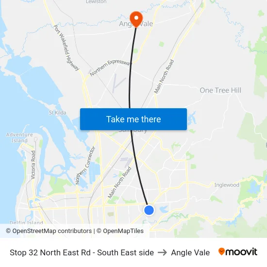 Stop 32 North East Rd - South East side to Angle Vale map