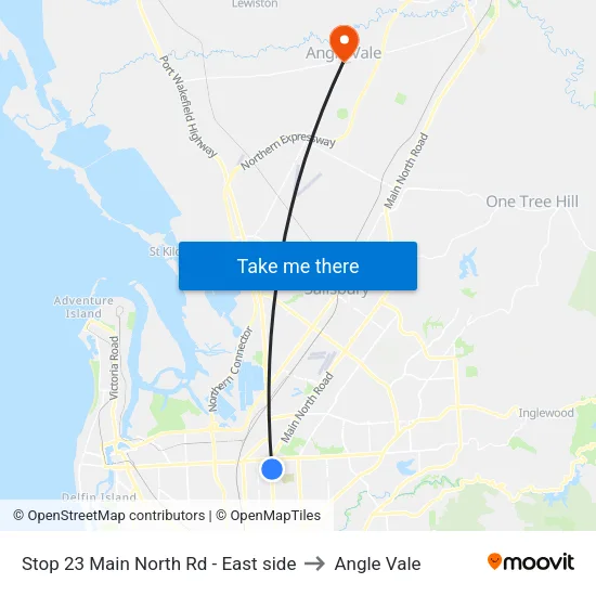 Stop 23 Main North Rd - East side to Angle Vale map