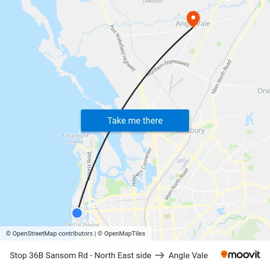 Stop 36B Sansom Rd - North East side to Angle Vale map
