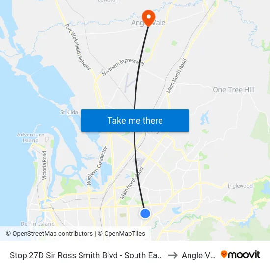 Stop 27D Sir Ross Smith Blvd - South East side to Angle Vale map