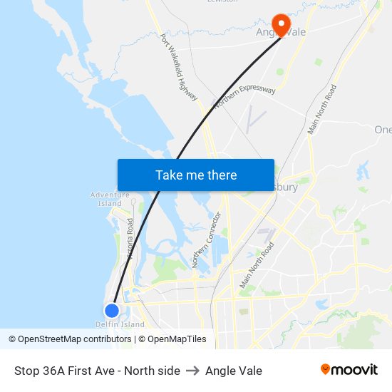 Stop 36A First Ave - North side to Angle Vale map