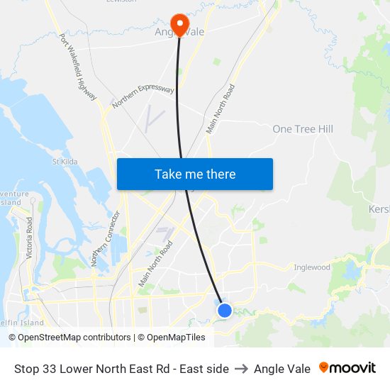 Stop 33 Lower North East Rd - East side to Angle Vale map