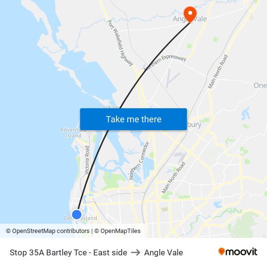 Stop 35A Bartley Tce - East side to Angle Vale map